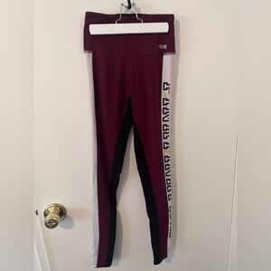 Pink Ultimate Leggings Logo Color Block Burgundy Victorias Secret Size XS